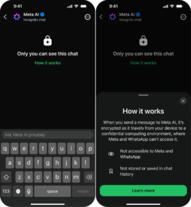 Meta AI Incognito Chat privacy on WhatsApp