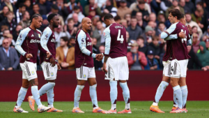 Aston Villa vs Liverpool players battling for possession during a crucial Premier League 2026 clash at Villa Park